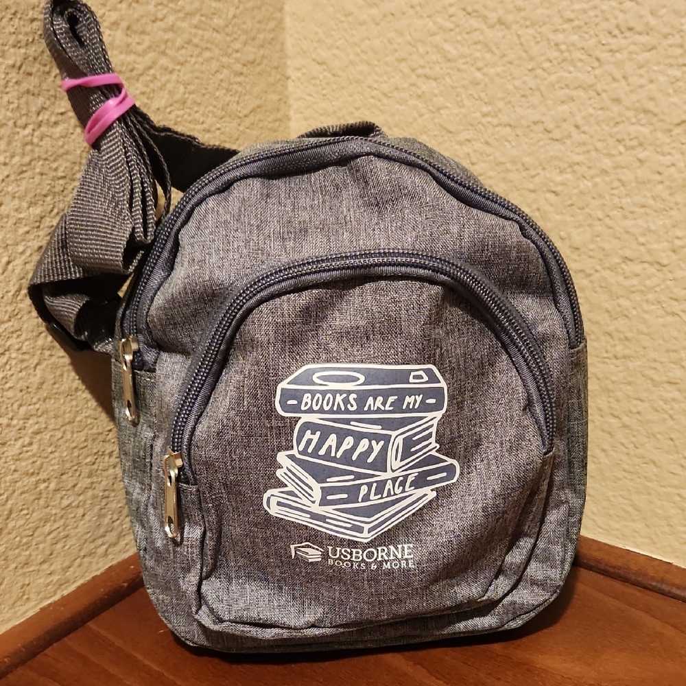 Charcoal Crossbody - Books Are My Happy Place